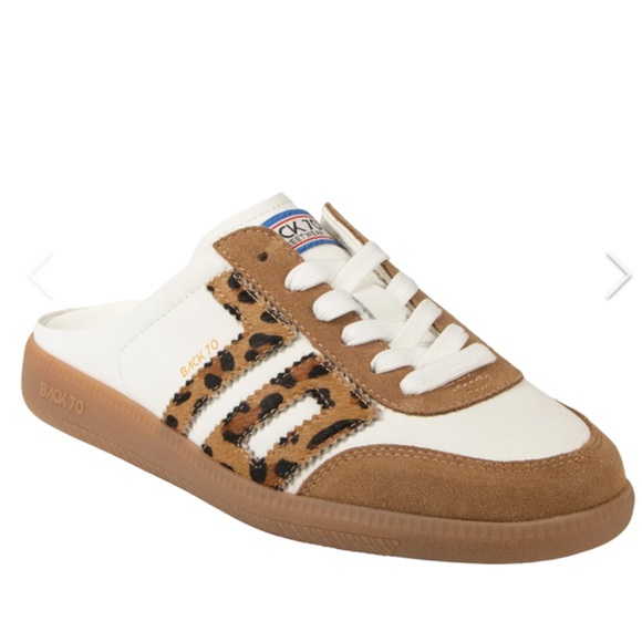 Back 70 Shoes - NWT BACK 70 Easter in White Leopard sneakers size 37 slip on mule style